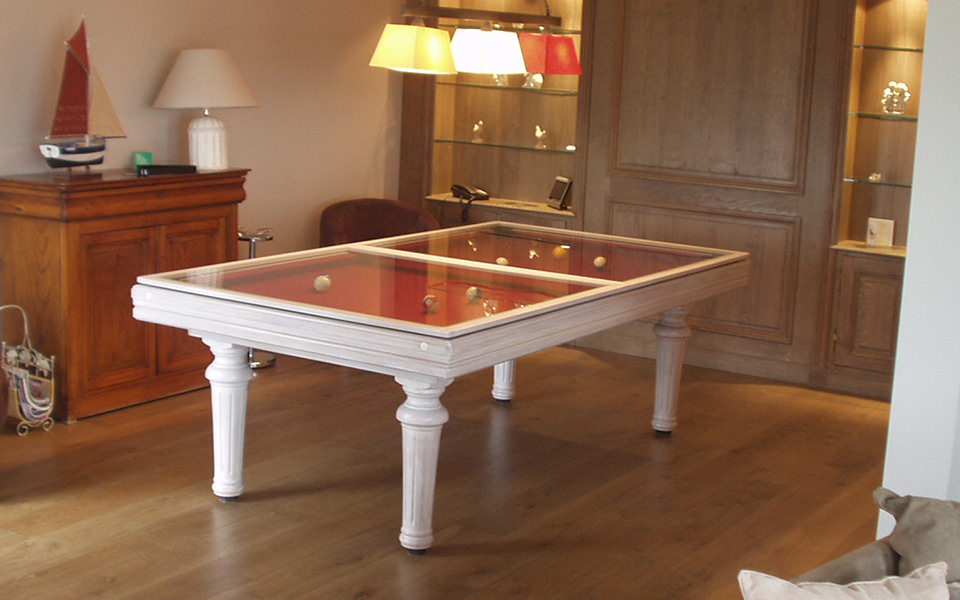 billard table-plateau-verre-standard-blanc